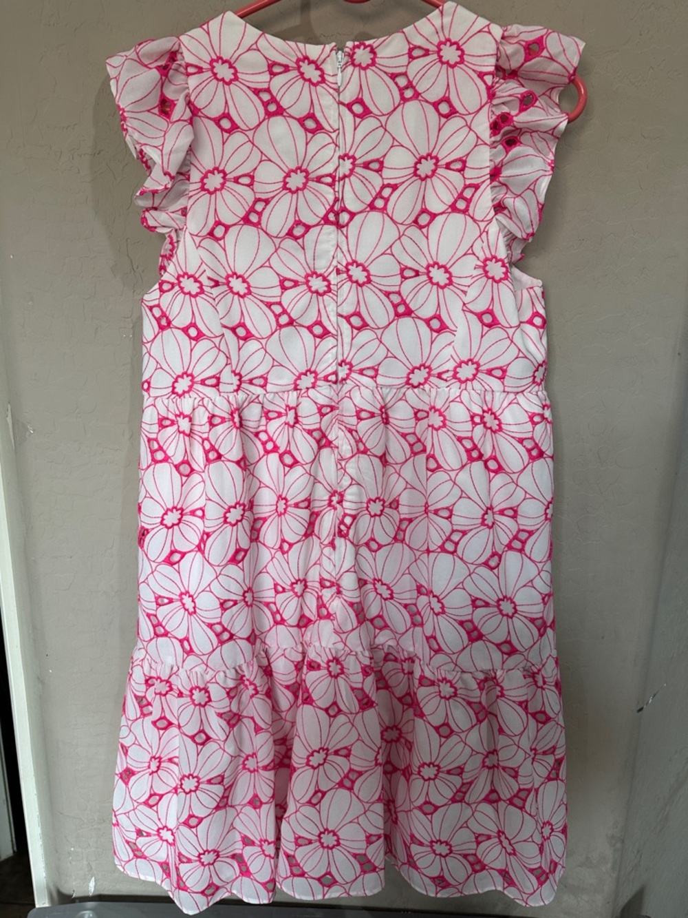 Lilly Pulitzer womens Floral Eyelet Dress in Bright Pink and White - Picture 3 of 4